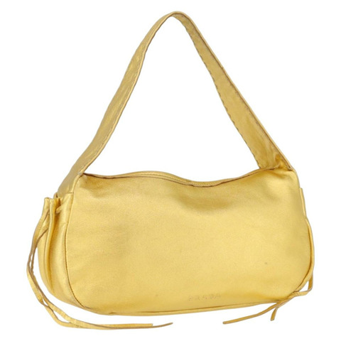 PRADA 金色皮革肩背包 正品 171507V