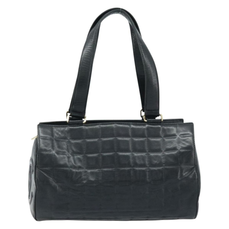 【日本直送】香奈兒 Choco Bar 手袋，羊皮材質，黑色，金色雙C標誌，正品編號 171545V-1