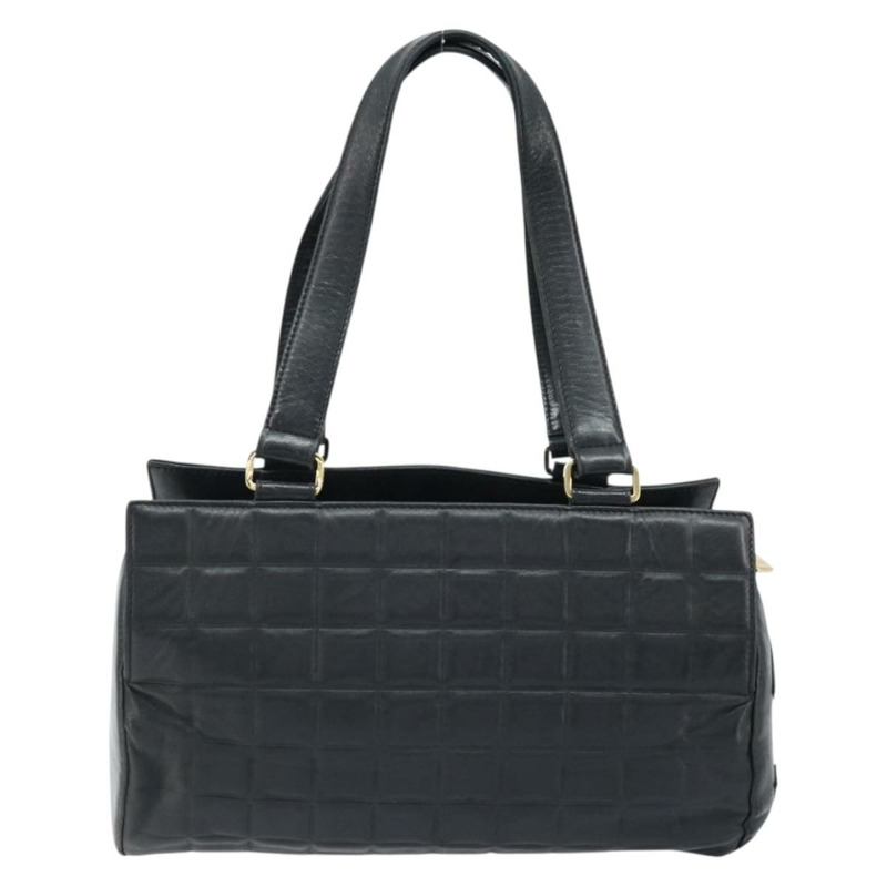 【日本直送】香奈兒 Choco Bar 手袋，羊皮材質，黑色，金色雙C標誌，正品編號 171545V-2