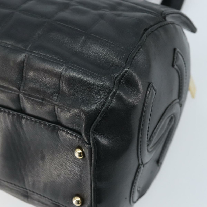 【日本直送】香奈兒 Choco Bar 手袋，羊皮材質，黑色，金色雙C標誌，正品編號 171545V-11