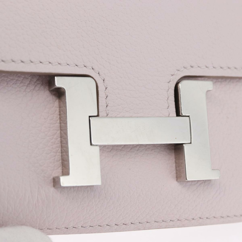 【日本直送】愛馬仕 Constance 超薄皮夾，粉紅銀色真皮，正品編號 172366SM-12