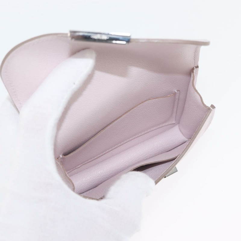 【日本直送】愛馬仕 Constance 超薄皮夾，粉紅銀色真皮，正品編號 172366SM-15