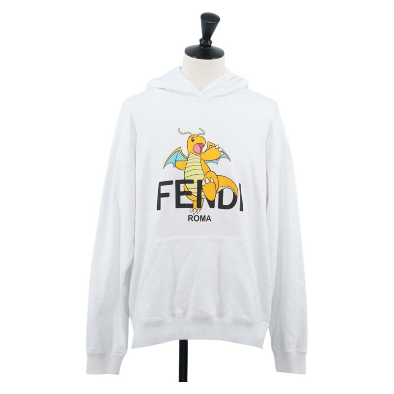 【日本直送】FENDI FENDI x FRGMT x POKMON 快龍連帽衫 純棉 白色 正品 149883SM-0