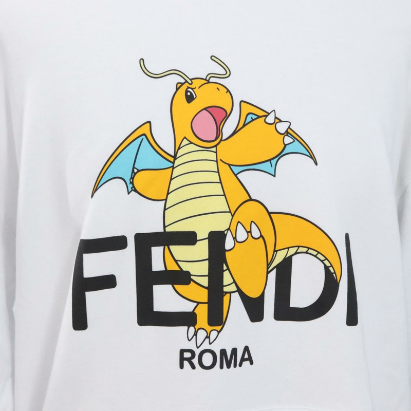 【日本直送】FENDI FENDI x FRGMT x POKMON 快龍連帽衫 純棉 白色 正品 149883SM-4