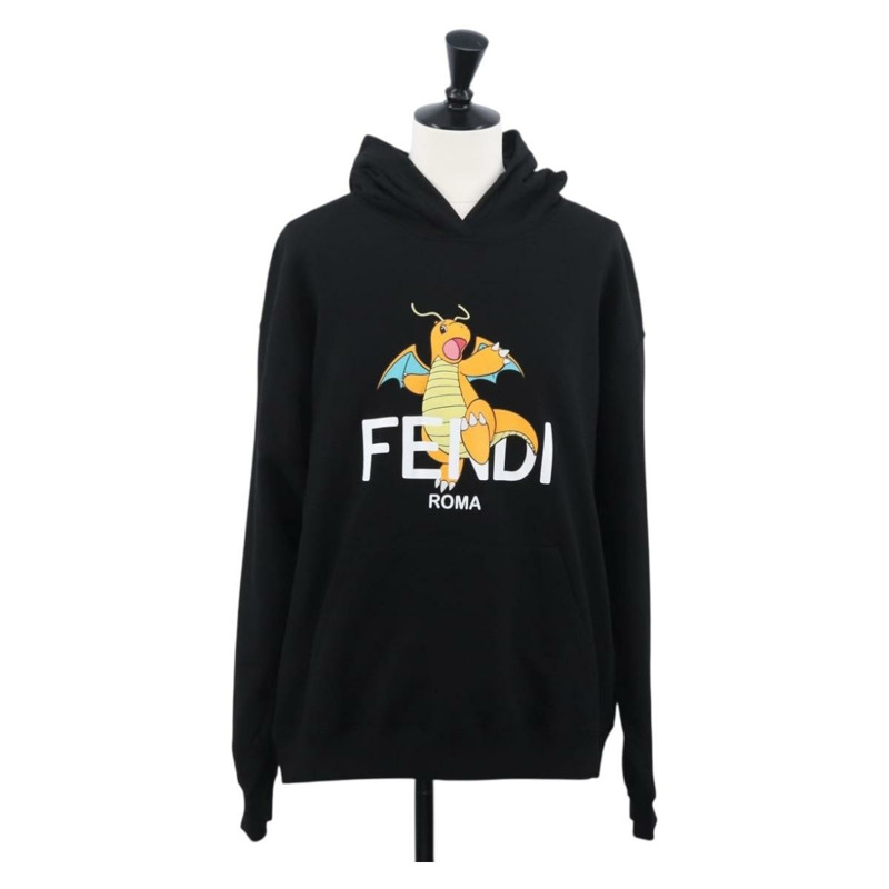 【日本直送】FENDI FENDI x FRGMT x POKMON 快龍連帽衫 純棉 黑色 正品 149881SM-0