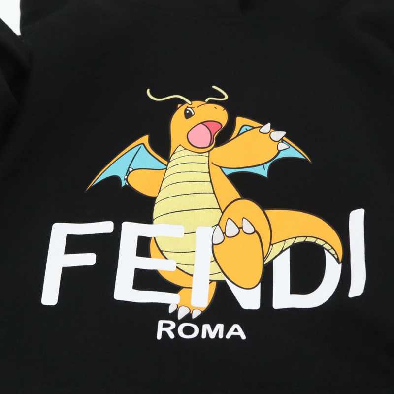 【日本直送】FENDI FENDI x FRGMT x POKMON 快龍連帽衫 純棉 黑色 正品 149881SM-9