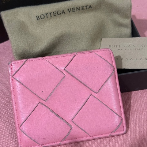 BV Bottega Veneta 粉紅色 卡夾 小羊皮