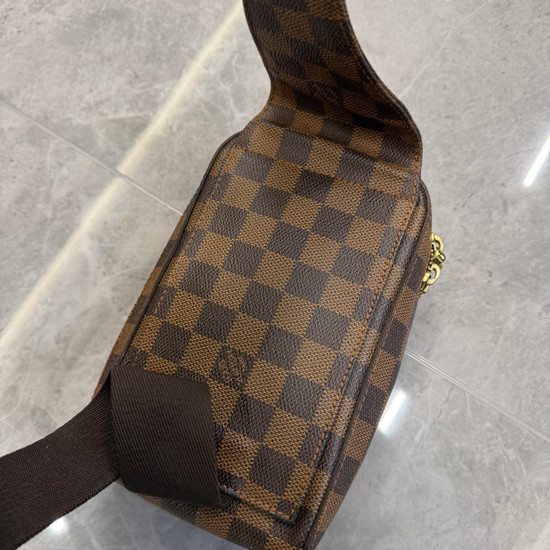 LouisVuitton路易威登 棕色 棋盤格 蛋蛋包 胸包 腰包無附件-7