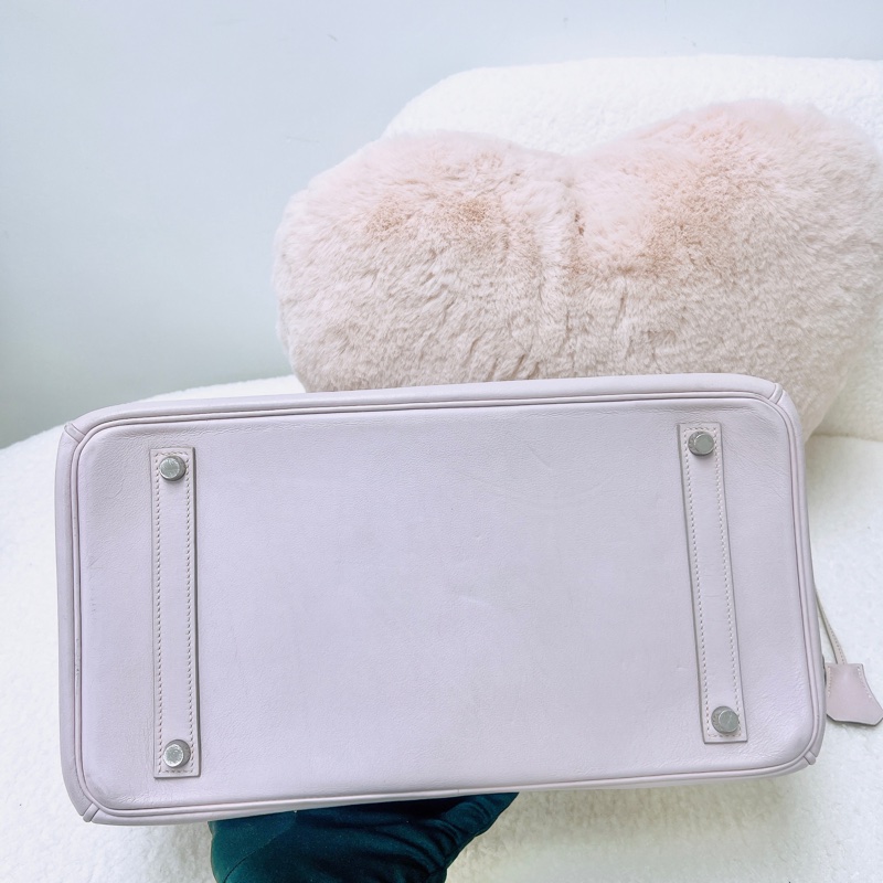 Hermes birkin 35 鉑金包 淺粉色銀釦 框K刻-1