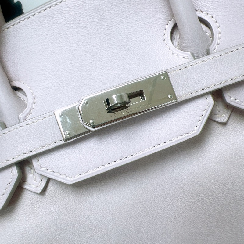Hermes birkin 35 鉑金包 淺粉色銀釦 框K刻-11