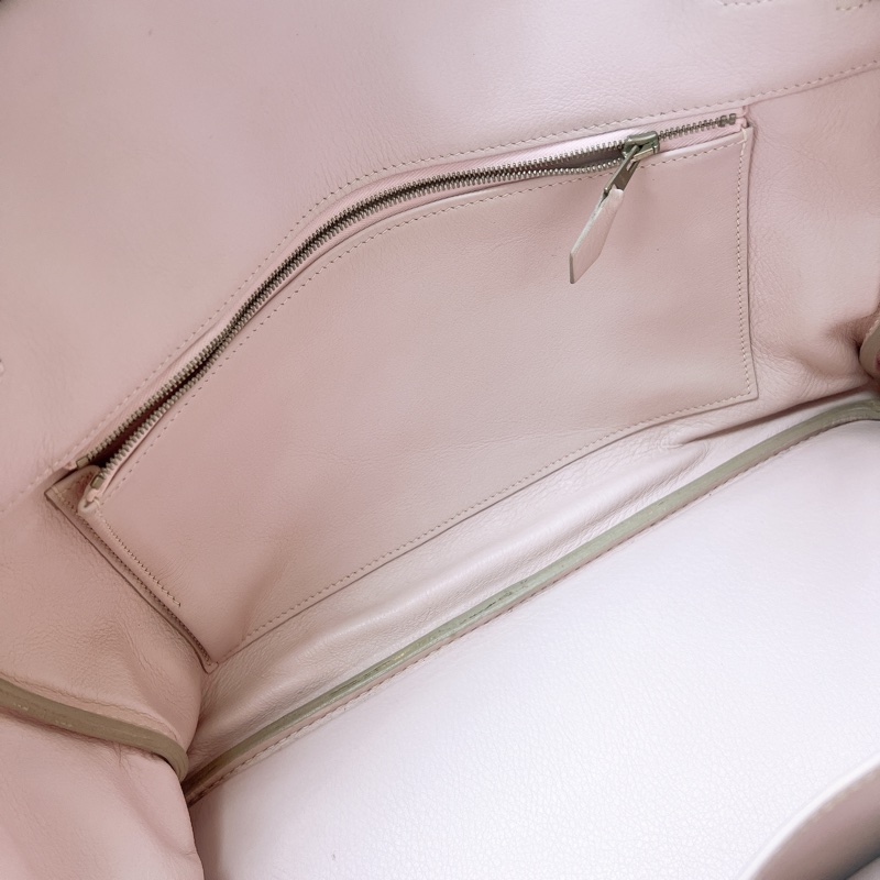 Hermes birkin 35 鉑金包 淺粉色銀釦 框K刻-14