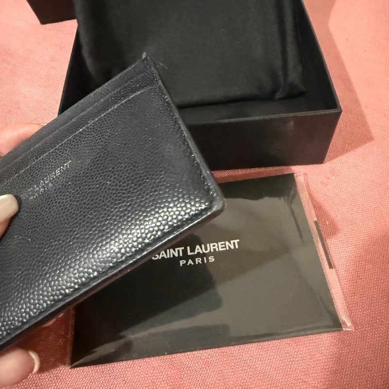 YSL  黑色 卡夾 荔枝皮-5