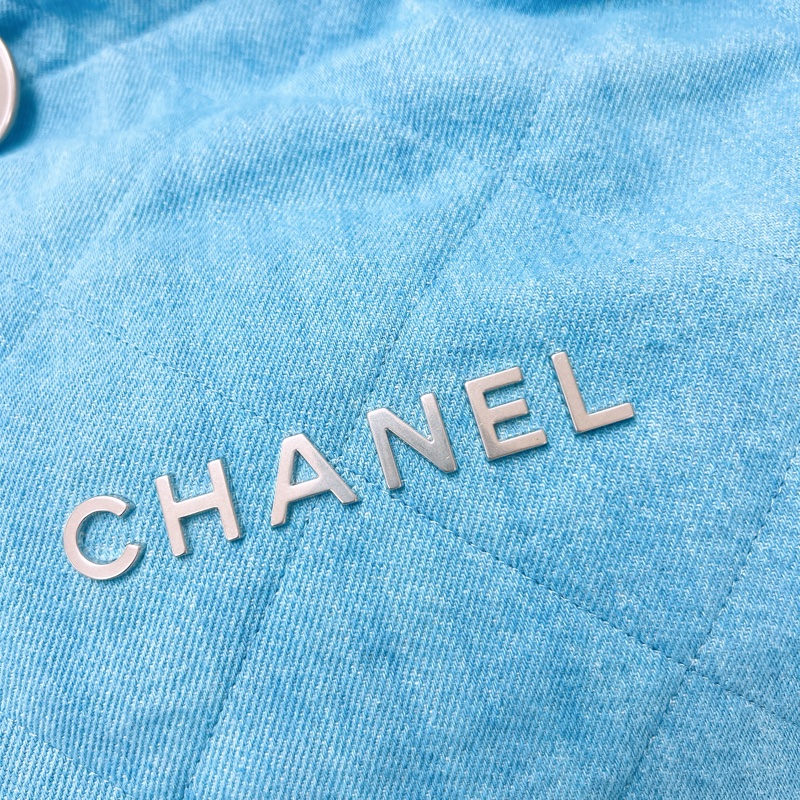 全新 Chanel 22 小號丹寧牛仔托特包-2