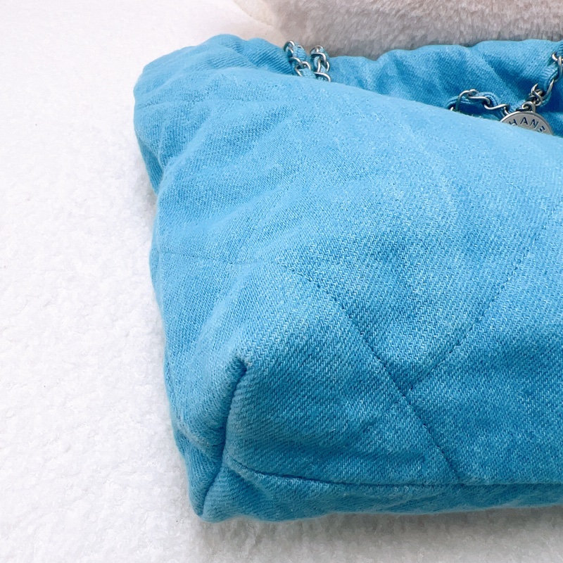 全新 Chanel 22 小號丹寧牛仔托特包-8