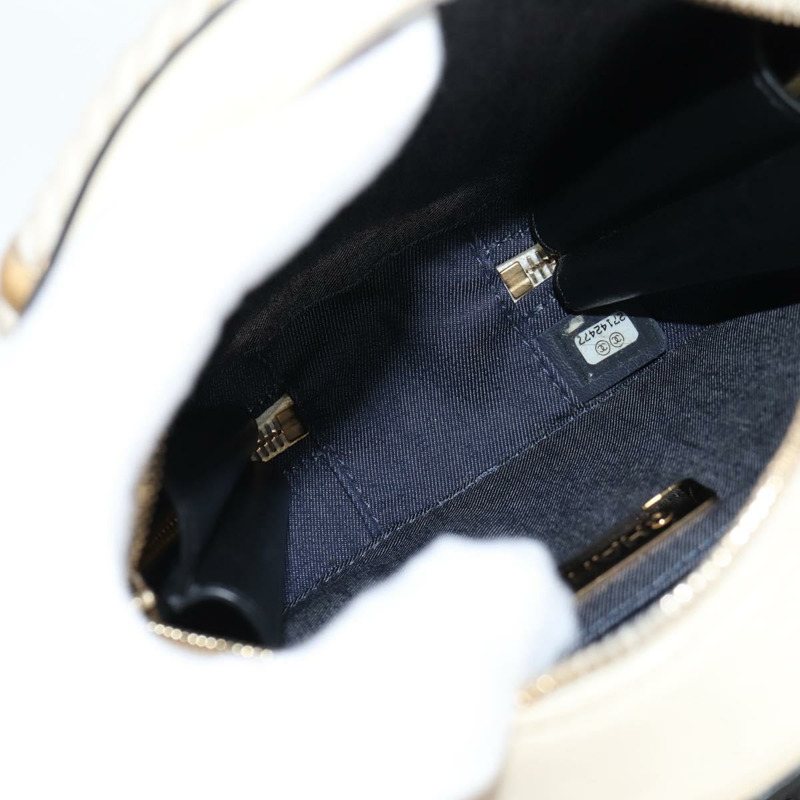 【日本直送】香奈兒 (CHANEL) Matelasse COCO 標誌鏈圓形繩包，黑色皮革，CC 標誌，正品編號 bs25005SAM-9