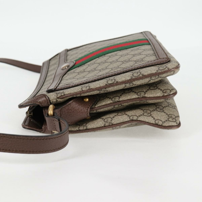 【日本直送】GUCCI GG Supreme Web Sherry Line 單肩包 PVC 米色 金色 523354 正品 am8347V-2
