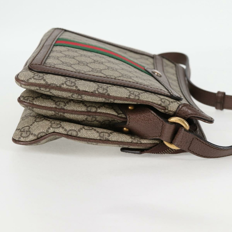 【日本直送】GUCCI GG Supreme Web Sherry Line 單肩包 PVC 米色 金色 523354 正品 am8347V-4