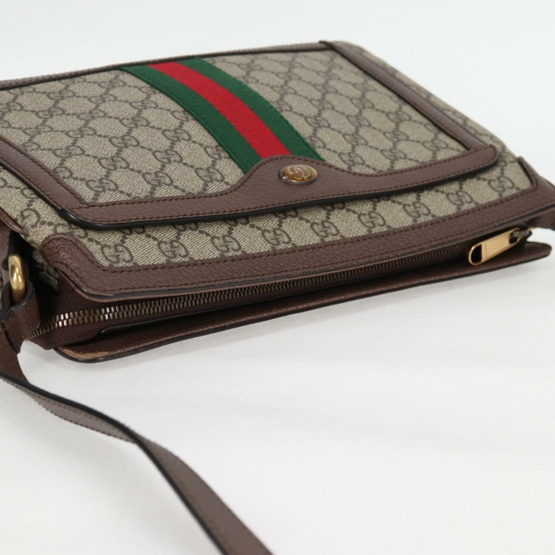【日本直送】GUCCI GG Supreme Web Sherry Line 單肩包 PVC 米色 金色 523354 正品 am8347V-6