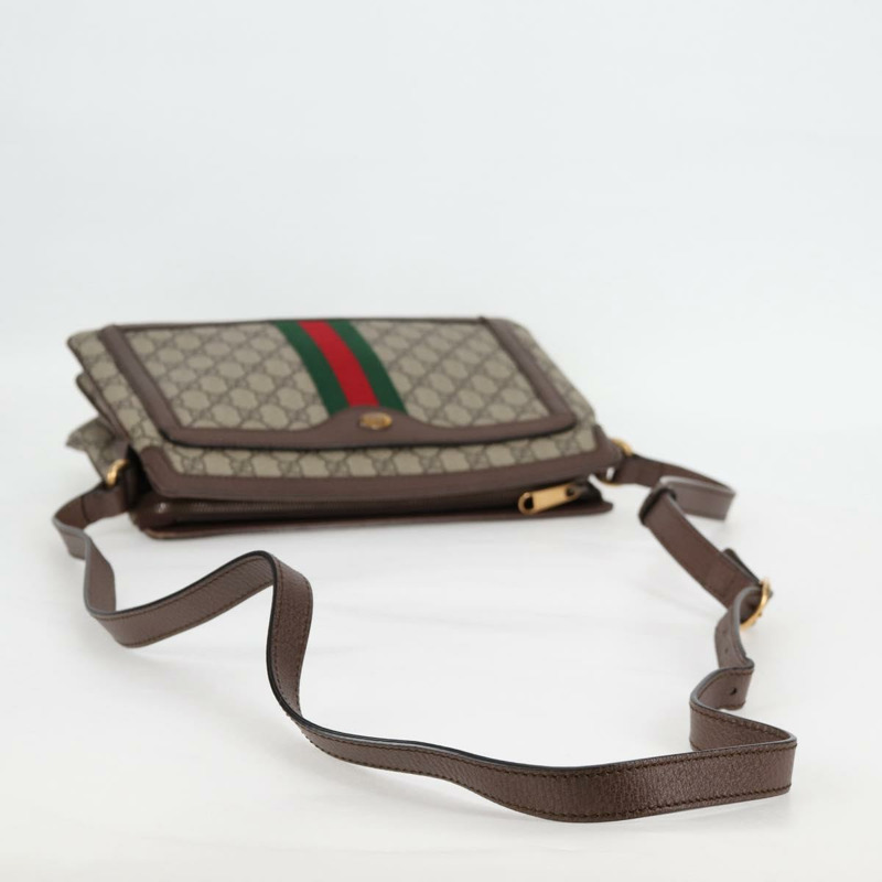 【日本直送】GUCCI GG Supreme Web Sherry Line 單肩包 PVC 米色 金色 523354 正品 am8347V-7
