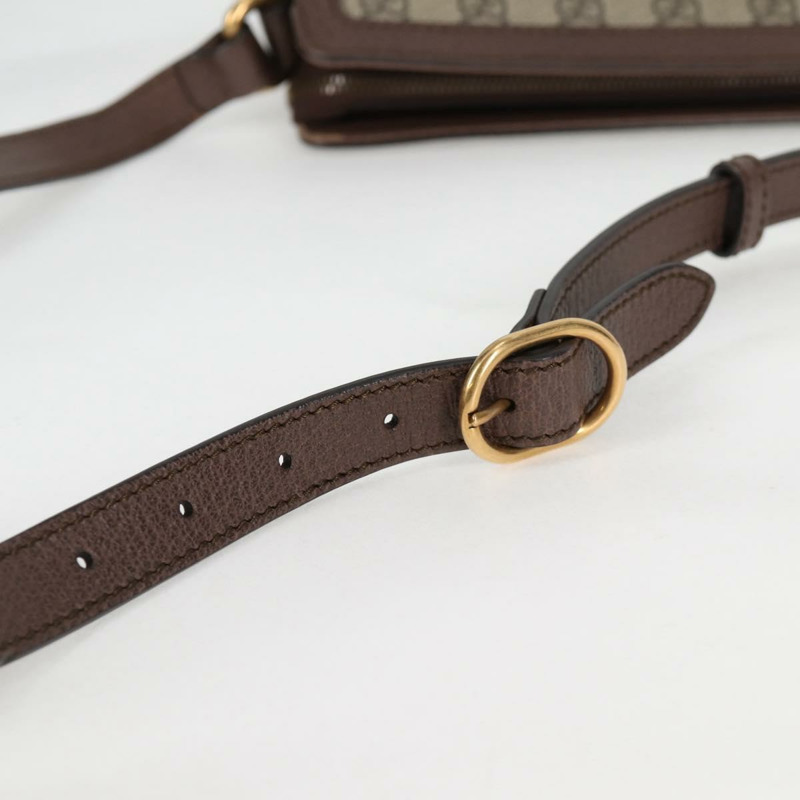 【日本直送】GUCCI GG Supreme Web Sherry Line 單肩包 PVC 米色 金色 523354 正品 am8347V-8