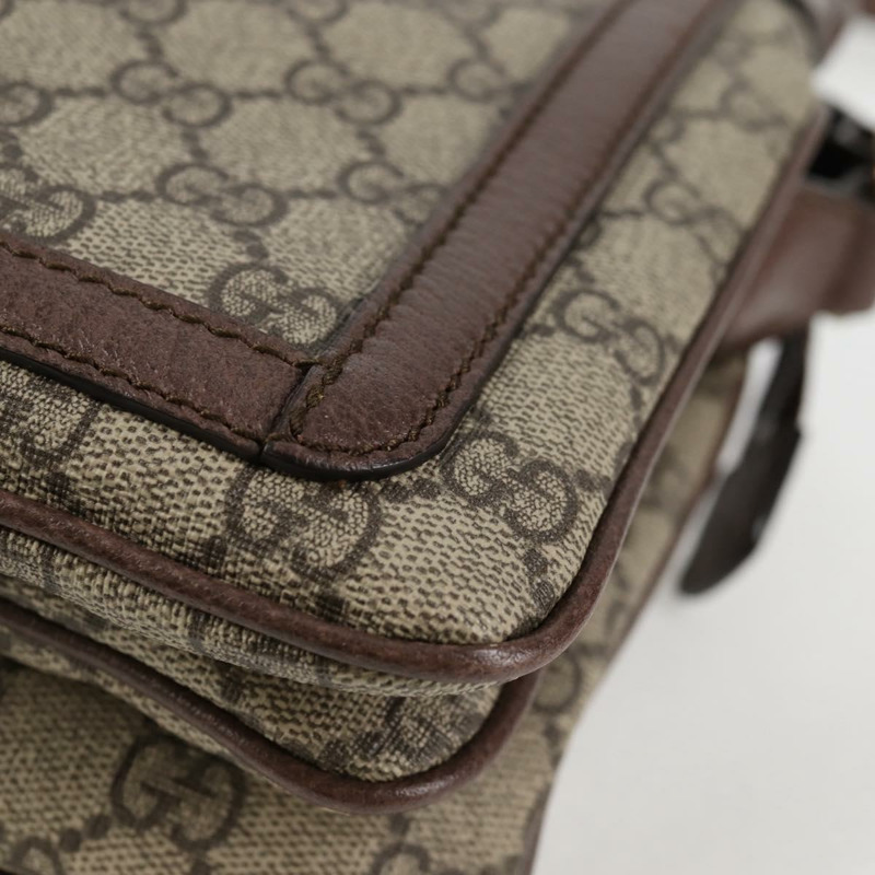 【日本直送】GUCCI GG Supreme Web Sherry Line 單肩包 PVC 米色 金色 523354 正品 am8347V-15