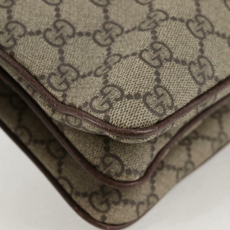 【日本直送】GUCCI GG Supreme Web Sherry Line 單肩包 PVC 米色 金色 523354 正品 am8347V-16