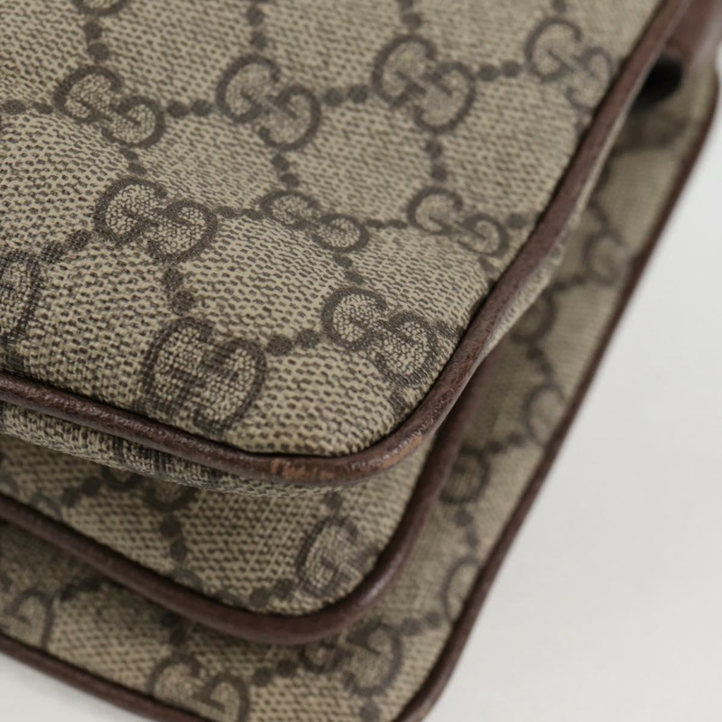 【日本直送】GUCCI GG Supreme Web Sherry Line 單肩包 PVC 米色 金色 523354 正品 am8347V-17