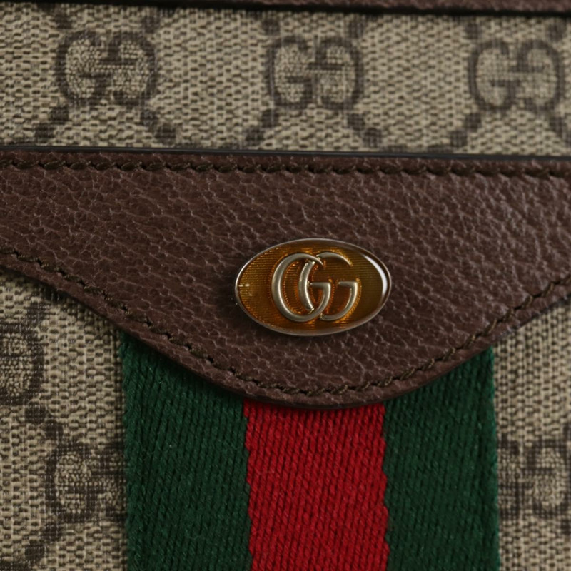 【日本直送】GUCCI GG Supreme Web Sherry Line 單肩包 PVC 米色 金色 523354 正品 am8347V-18