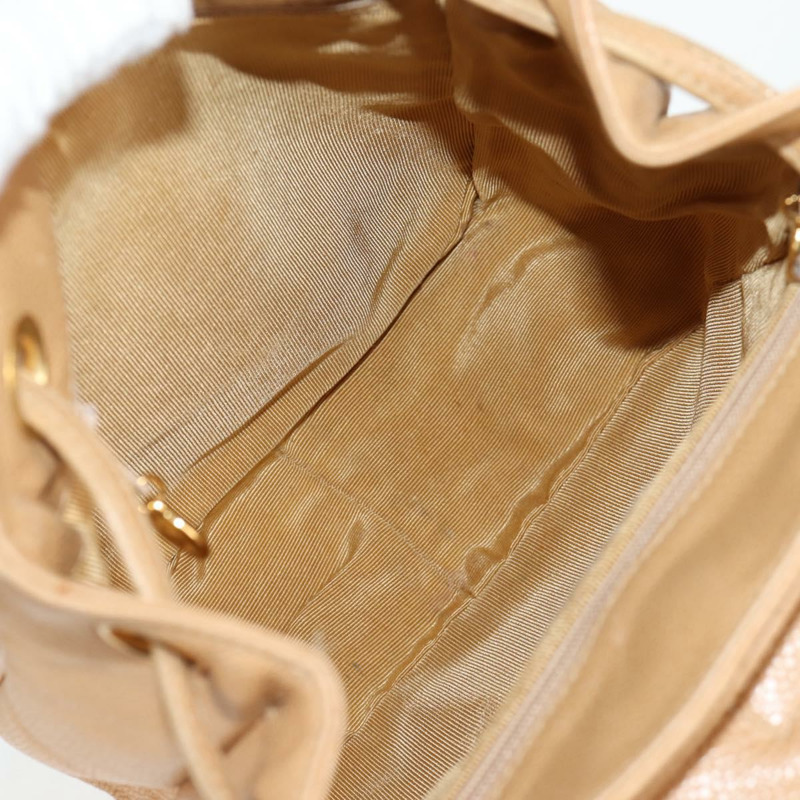 【日本直送】香奈兒肩背包 小牛皮 米色 金色 CC 認證 kk466V-9