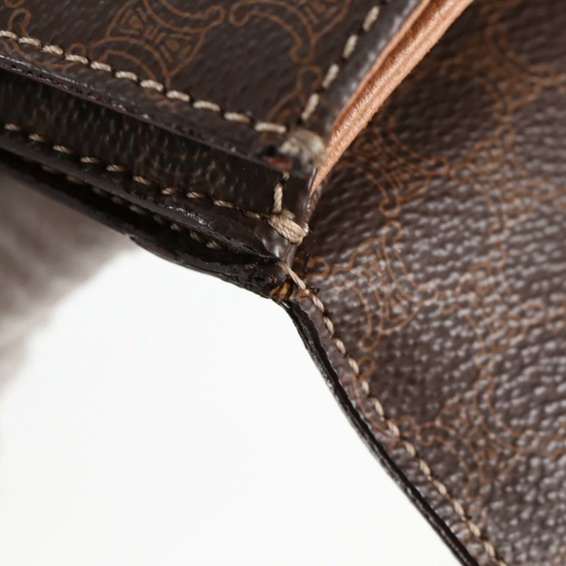 【日本直送】CELINE Circle Macadam帆布手提包 PVC皮革 2way Brown Gold Auth 122270SAV-7
