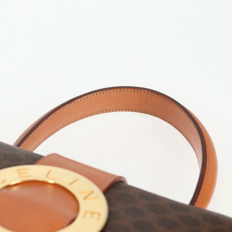 【日本直送】CELINE Circle Macadam帆布手提包 PVC皮革 2way Brown Gold Auth 122270SAV-13