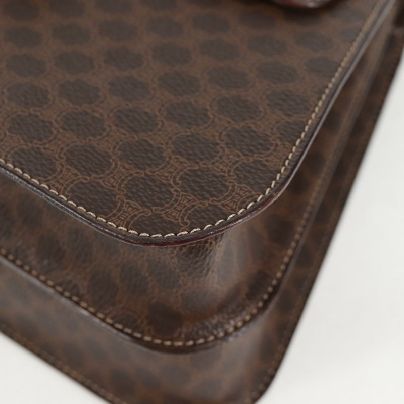 【日本直送】CELINE Circle Macadam帆布手提包 PVC皮革 2way Brown Gold Auth 122270SAV-15