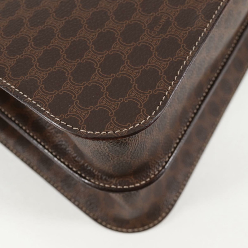 【日本直送】CELINE Circle Macadam帆布手提包 PVC皮革 2way Brown Gold Auth 122270SAV-16