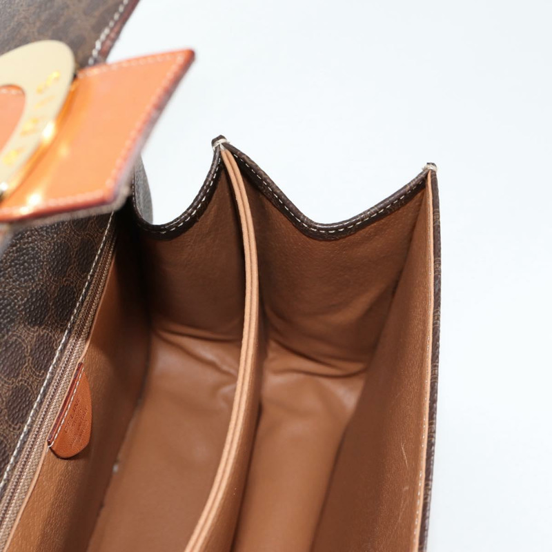 【日本直送】CELINE Circle Macadam帆布手提包 PVC皮革 2way Brown Gold Auth 122270SAV-20