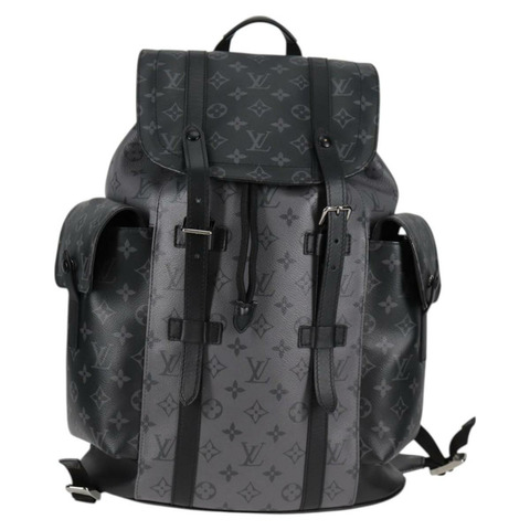 路易威登 Monogram Eclipse Christopher PM 雙肩包 M46331 LV Auth ar13619SM
