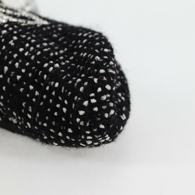 【日本直送】香奈兒黑色斜紋軟呢手拿包，金色雙C標誌，正品編號124606SAV-13