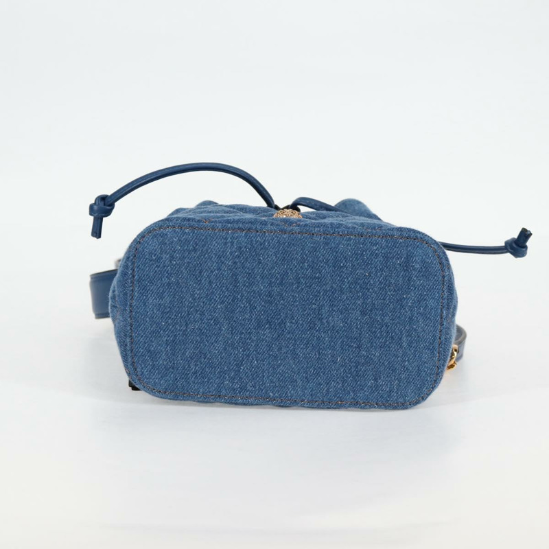 【日本直送】范思哲 (VERSACE) 牛仔布手提包 2way Blue Gold Auth 123019V-4