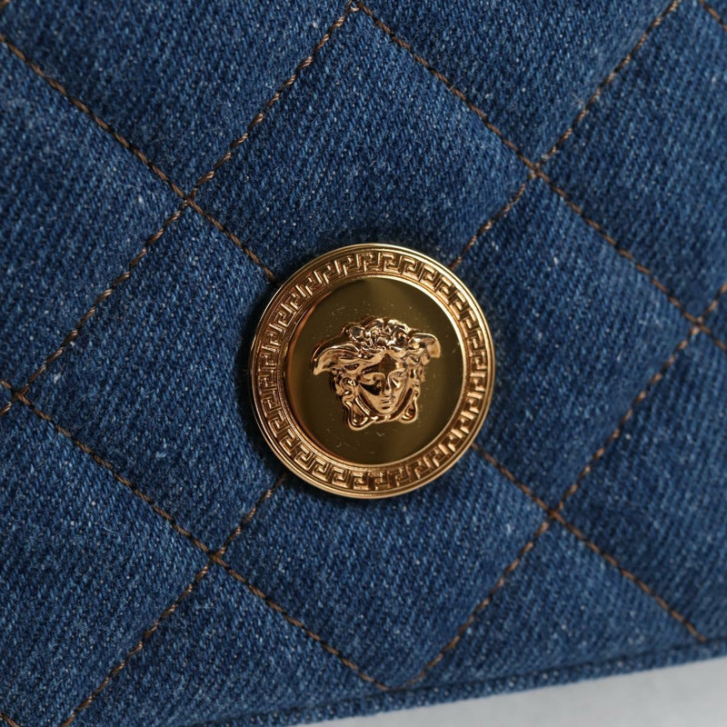 【日本直送】范思哲 (VERSACE) 牛仔布手提包 2way Blue Gold Auth 123019V-18