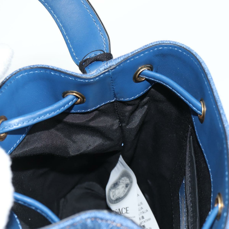 【日本直送】范思哲 (VERSACE) 牛仔布手提包 2way Blue Gold Auth 123019V-19