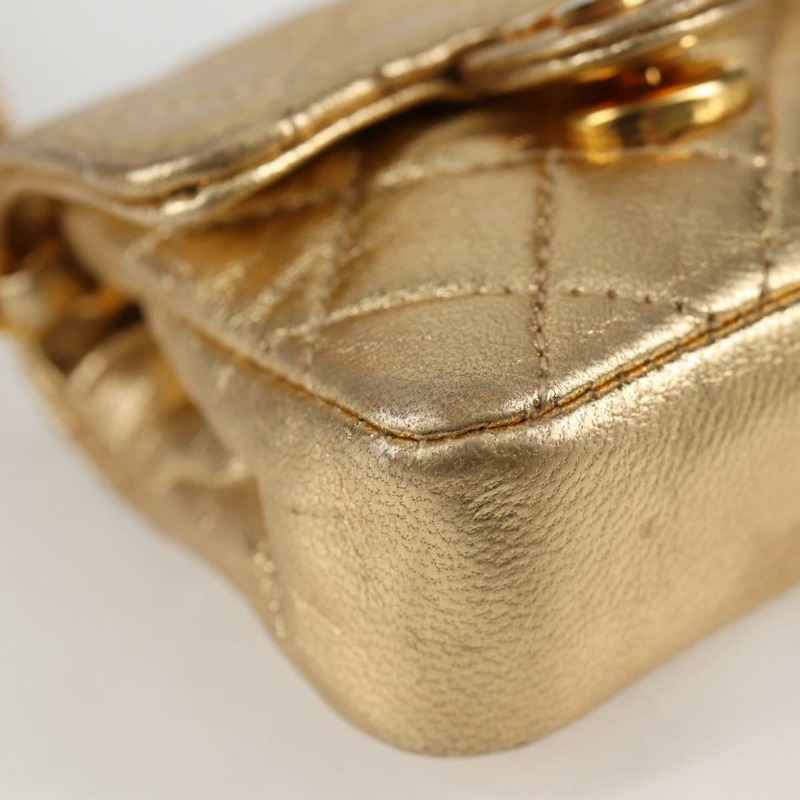 【日本直送】香奈兒迷你絎縫7鏈條包，羊皮材質，金色CC標誌，正品編號120870SAV-8