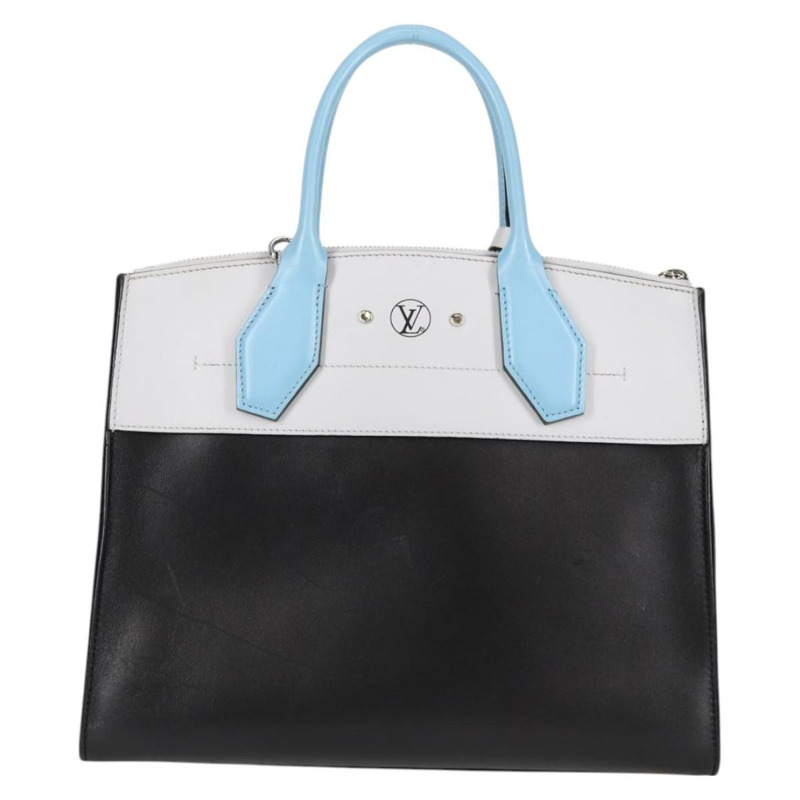 【日本直送】路易威登 City Steamer MM 手袋，小牛皮，黑色/灰色，M42435，LV 正品，BA2906V-1