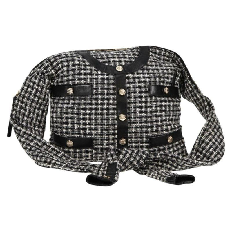 【日本直送】香奈兒 (CHANEL) 女童香奈兒外套單肩包斜紋軟呢黑白 CC 正品 126244SAV-0