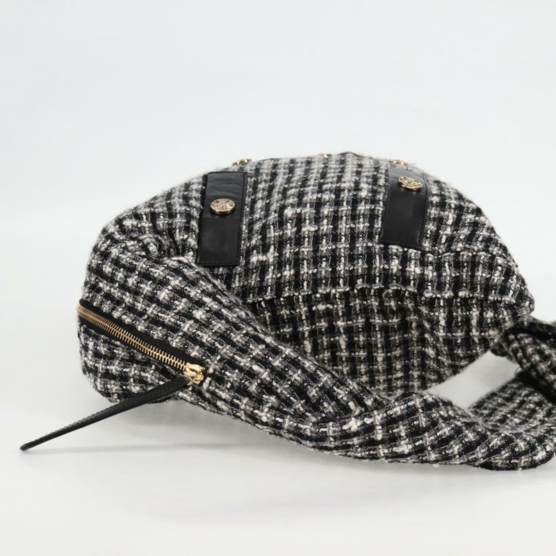 【日本直送】香奈兒 (CHANEL) 女童香奈兒外套單肩包斜紋軟呢黑白 CC 正品 126244SAV-2