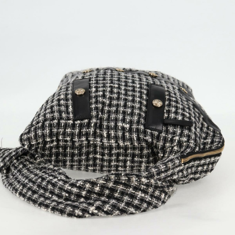 【日本直送】香奈兒 (CHANEL) 女童香奈兒外套單肩包斜紋軟呢黑白 CC 正品 126244SAV-3