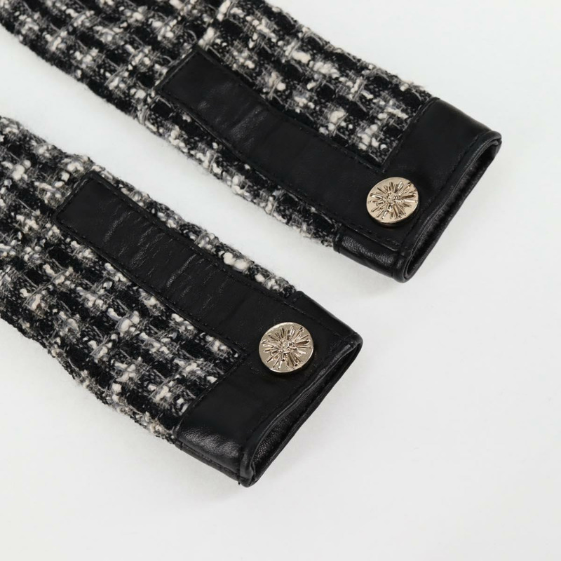 【日本直送】香奈兒 (CHANEL) 女童香奈兒外套單肩包斜紋軟呢黑白 CC 正品 126244SAV-8