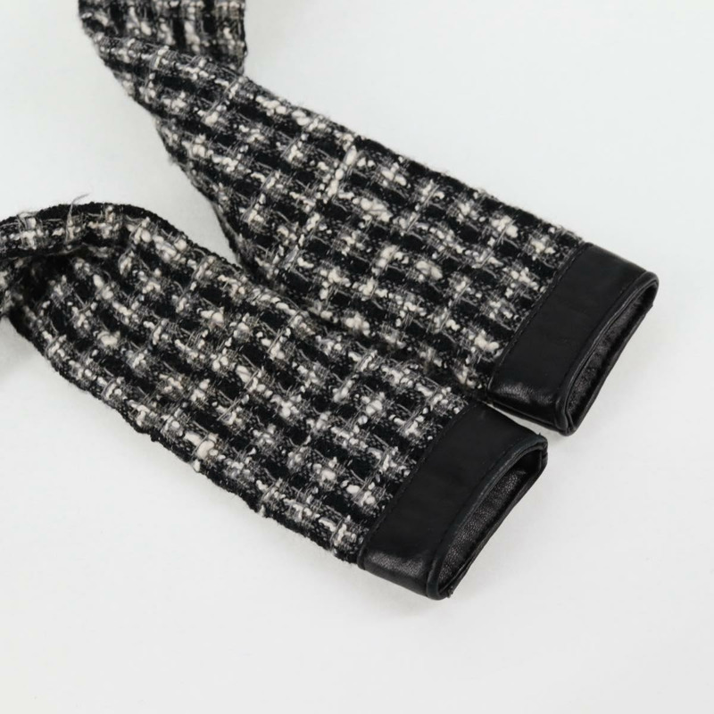 【日本直送】香奈兒 (CHANEL) 女童香奈兒外套單肩包斜紋軟呢黑白 CC 正品 126244SAV-13