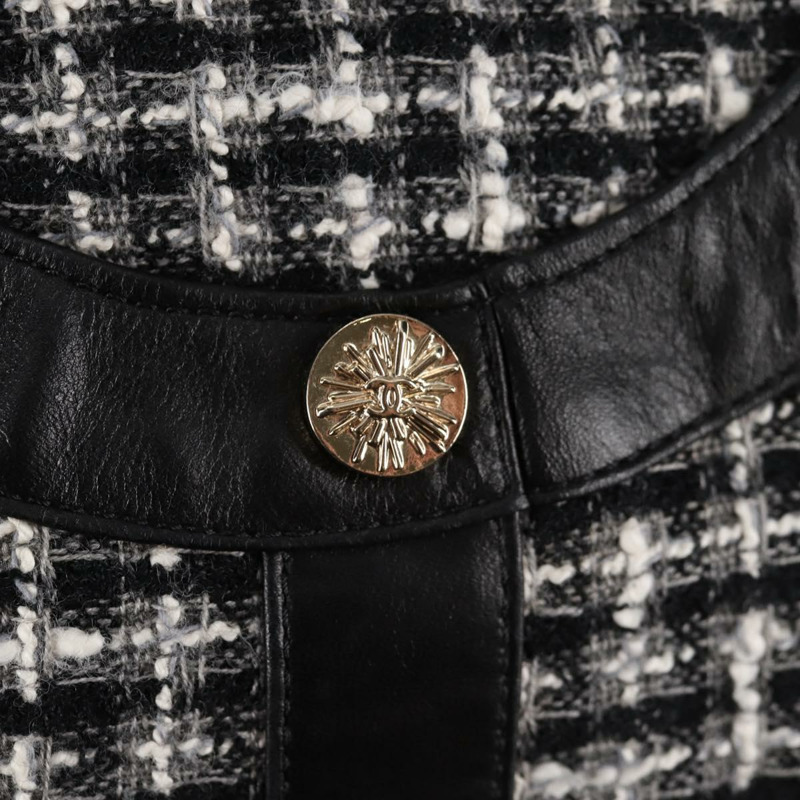 【日本直送】香奈兒 (CHANEL) 女童香奈兒外套單肩包斜紋軟呢黑白 CC 正品 126244SAV-19