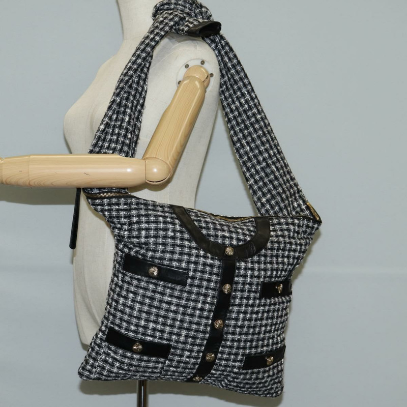 【日本直送】香奈兒 (CHANEL) 女童香奈兒外套單肩包斜紋軟呢黑白 CC 正品 126244SAV-24