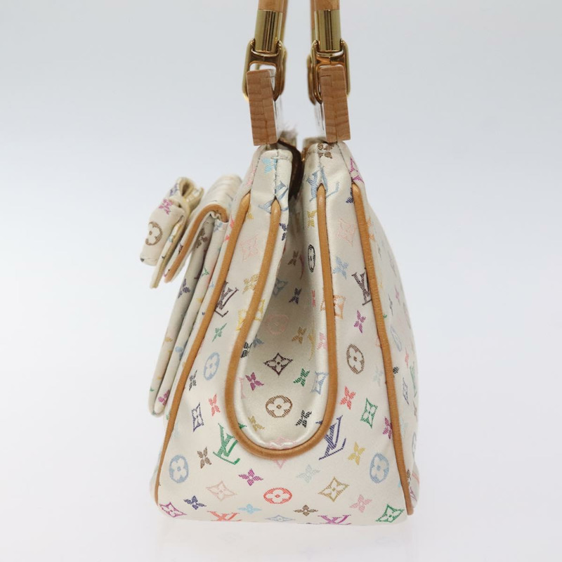 【日本直送】路易威登 Monogram Multicolor Abelia 手袋 緞面白 M92936 LV Auth sw895SAV-2