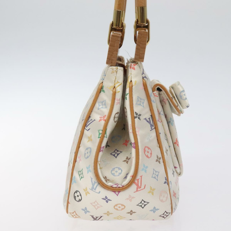 【日本直送】路易威登 Monogram Multicolor Abelia 手袋 緞面白 M92936 LV Auth sw895SAV-3